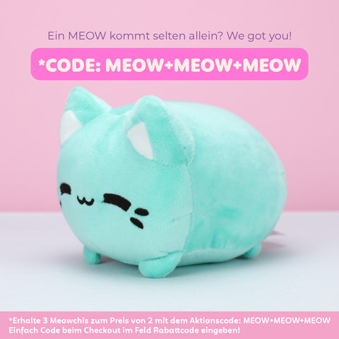 Kawaii Meowchi Cat Plush - Minty