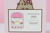 Runde Kawaii Pusheen x Hello Kitty Bento Box gestapelt
