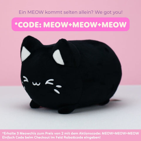 Kawaii Meowchi Cat Plush - Black Sesam