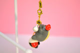 Totoro Schlüsselanhänger mit Glöckchen&Erdbeere