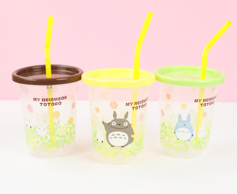 3er SET- Totoro Trinkbecher mit Strohhalm